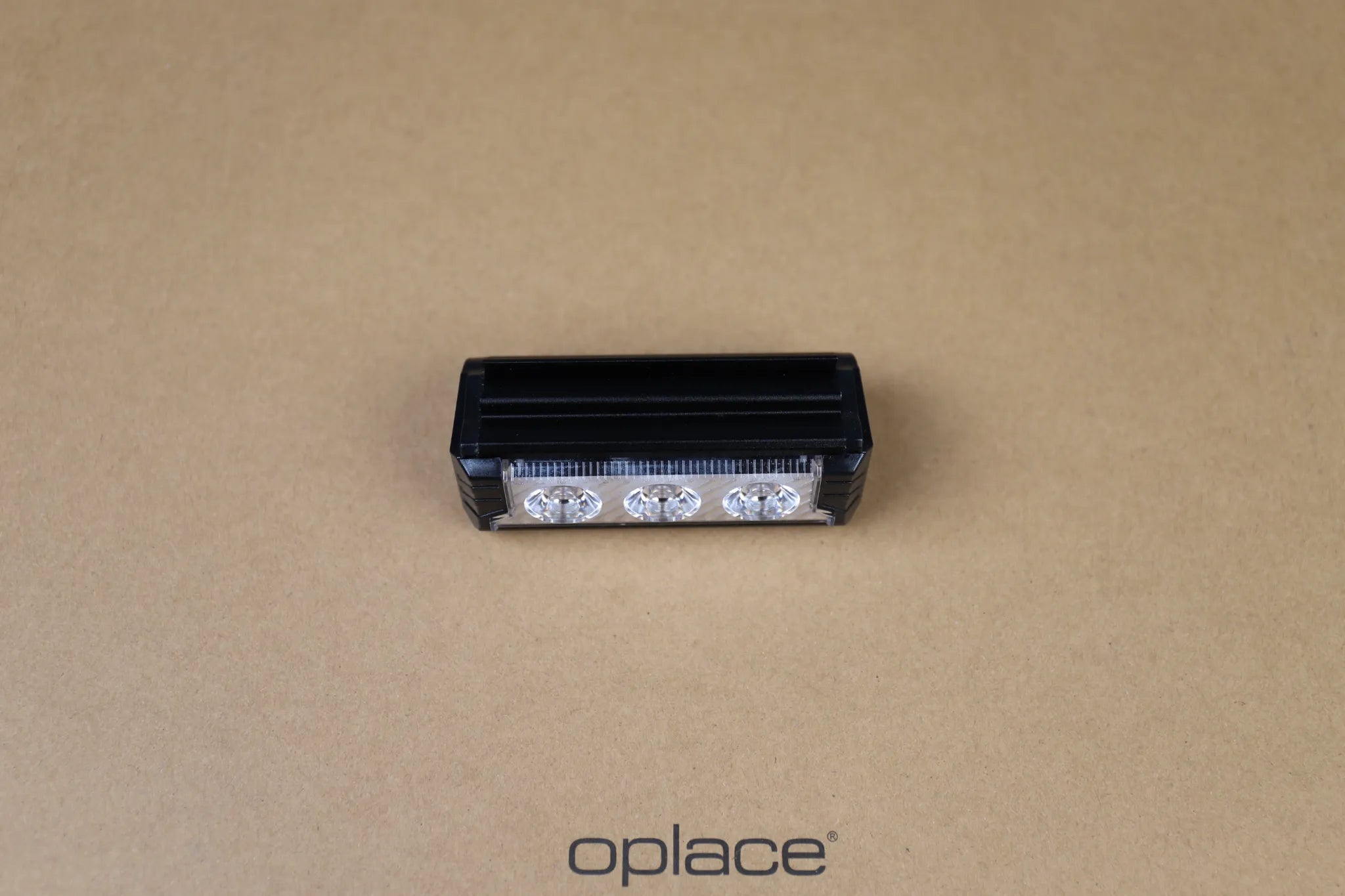 Angled view of a black multi-LED USB-C rechargeable bike front light