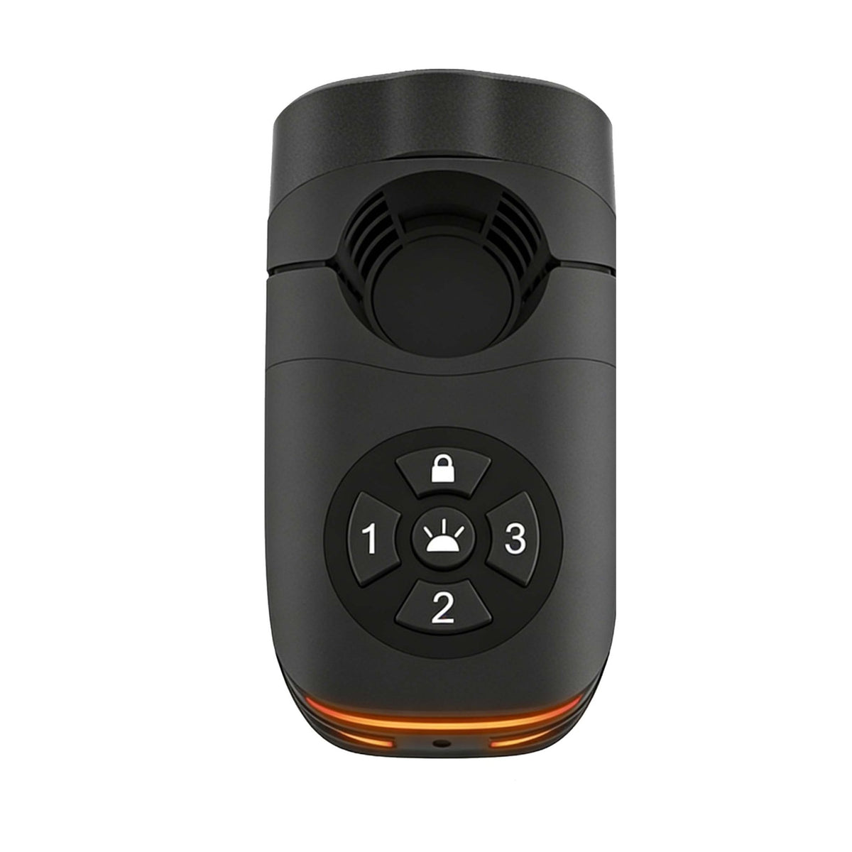 Black Find My-ready alarm bike tail light shown front-on on a white background