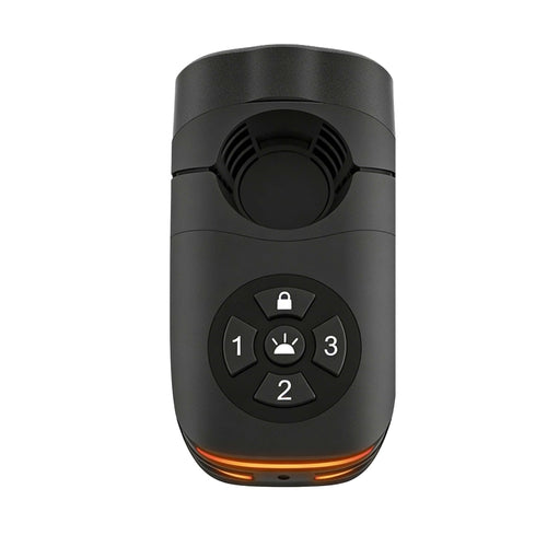 Black Find My-ready alarm bike tail light shown front-on on a white background