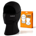 Black OPlace motorcycle balaclava beside orange retail packaging